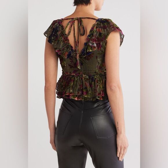 NWT Parker peplum V-Neck Top size 10 - Picture 2 of 6